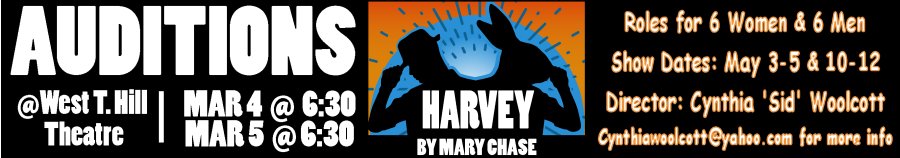 Harvey Auditions Banner